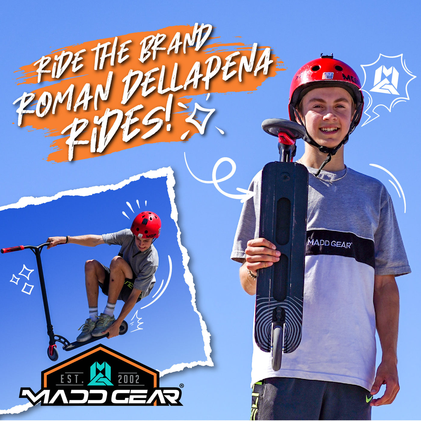 Madd Gear MGX Kids Stunt Scooter Boys Girls Kid Children Skatepark Roman Dellapena