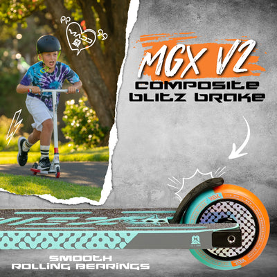 MGX S2 Shredder Teal Orange Xit Stunt Scooter Lightest Best Madd Gear MGP Smooth Rolling Bearings Brake