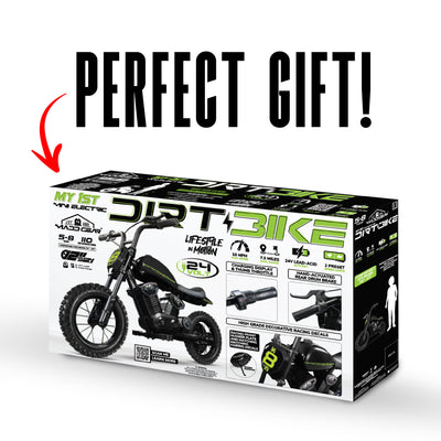 MG Madd Gear My 1st Mini Electric Dirt Bike Green Black Perfect Gift Easy Assembly