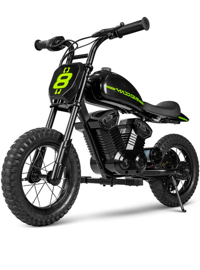 Madd Gear My 1st Mini Electric Dirt Bike Razor GoTrax Kids Boys Girls Black Green Motorcycle chopper 24 volt cruiser