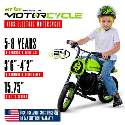 MG Madd Gear My 1st Mini Electric Motorcycle Bike Children Kids Boys Girls Razor Green Black