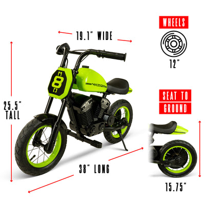 Madd Gear Madgear My 1st Mini Electric Motorcycle GoTrax Kids Green Black