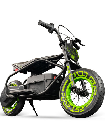 Madd Gear MG Roadster 400 Electric Mini Bike E-Bike GoTrax Black Green Kids Boys Girls