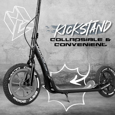 Madd Gear Flashback Renegade Urban Glide Scooter Black Kickstand