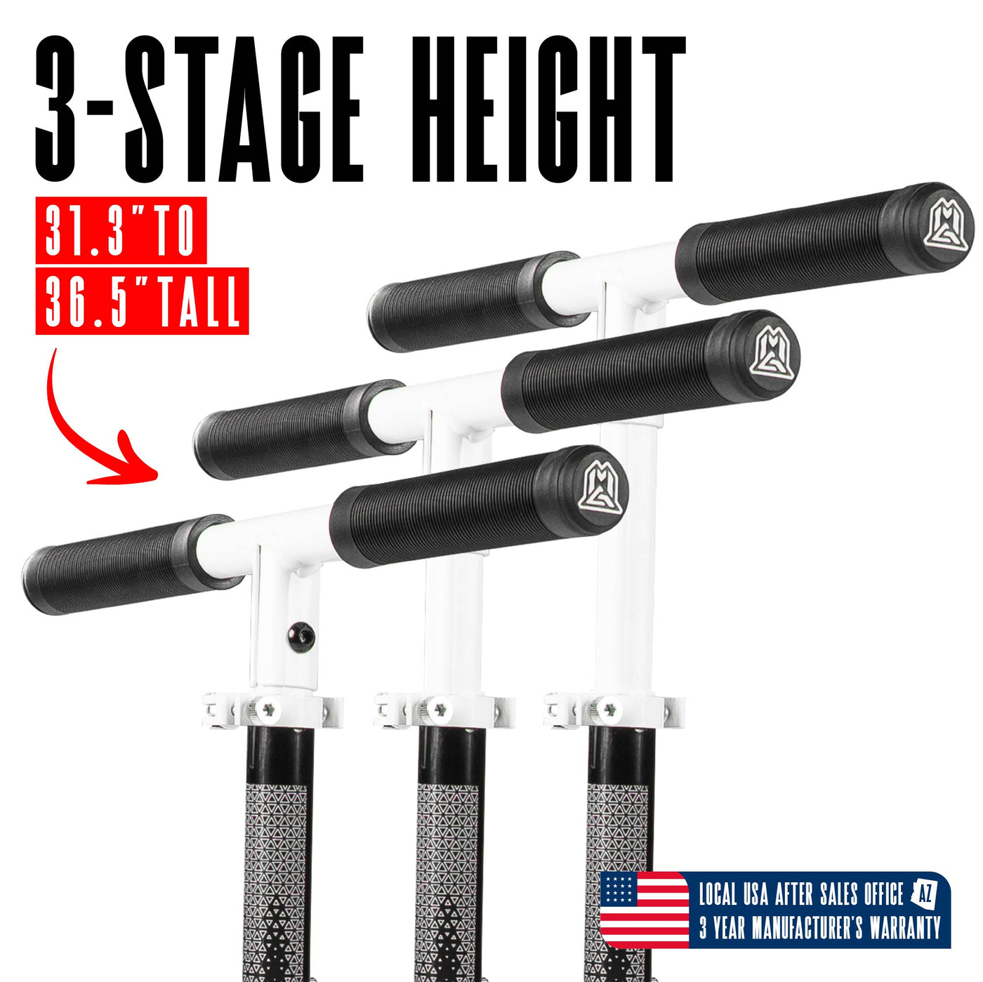 Madd Gear Height Adjustable Rush 125  Commuter Folding Kick Scooter Children White Black