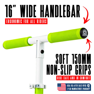 Madd Gear Rush 125 Commuter Scooter Soft Non-Slip Grips White Green