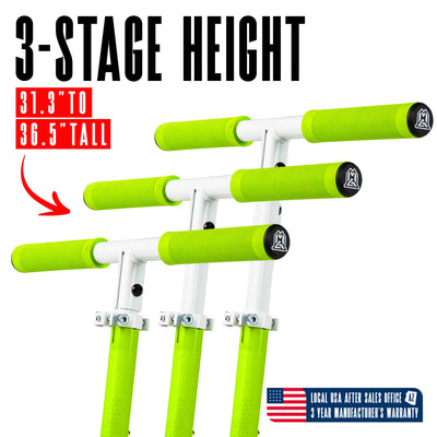 Madd Gear Height Adjustable Rush 125  Commuter Folding Kick Scooter Children White Green