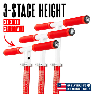 Madd Gear Height Adjustable Rush 125  Commuter Folding Kick Scooter Children White Red