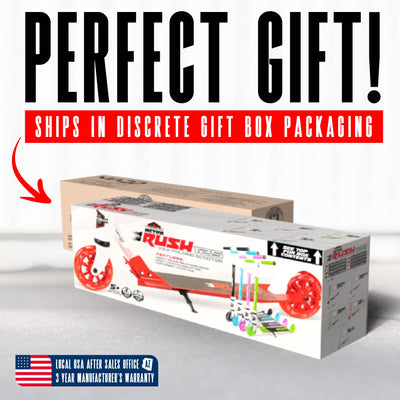 Madd Gear Rush 125 Folding Kick Scooter White Black Perfect Gift