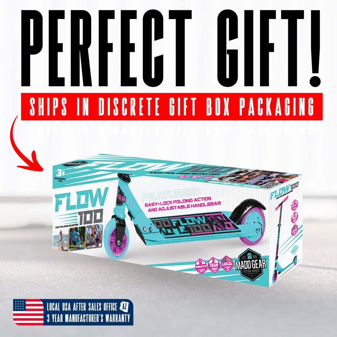 Madd Gear Carve 100 Folding Kick Scooter - Pink Teal