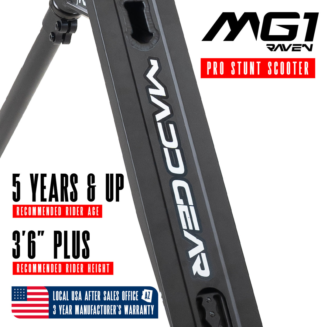 Madd Gear MG1 Raven Pro Stunt Scooter for Kids 5 - 12 – Lightweight Du