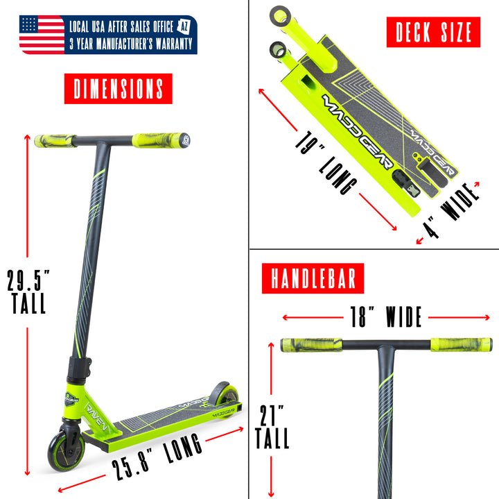 MG1 Raven Pro Scooter - Green Black – Madd Gear