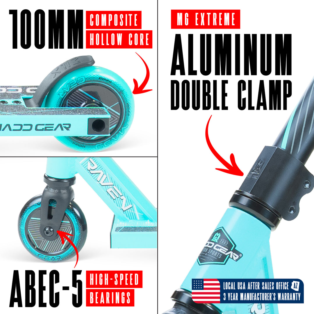 MG1 Raven Pro Scooter - Teal / Black – Madd Gear