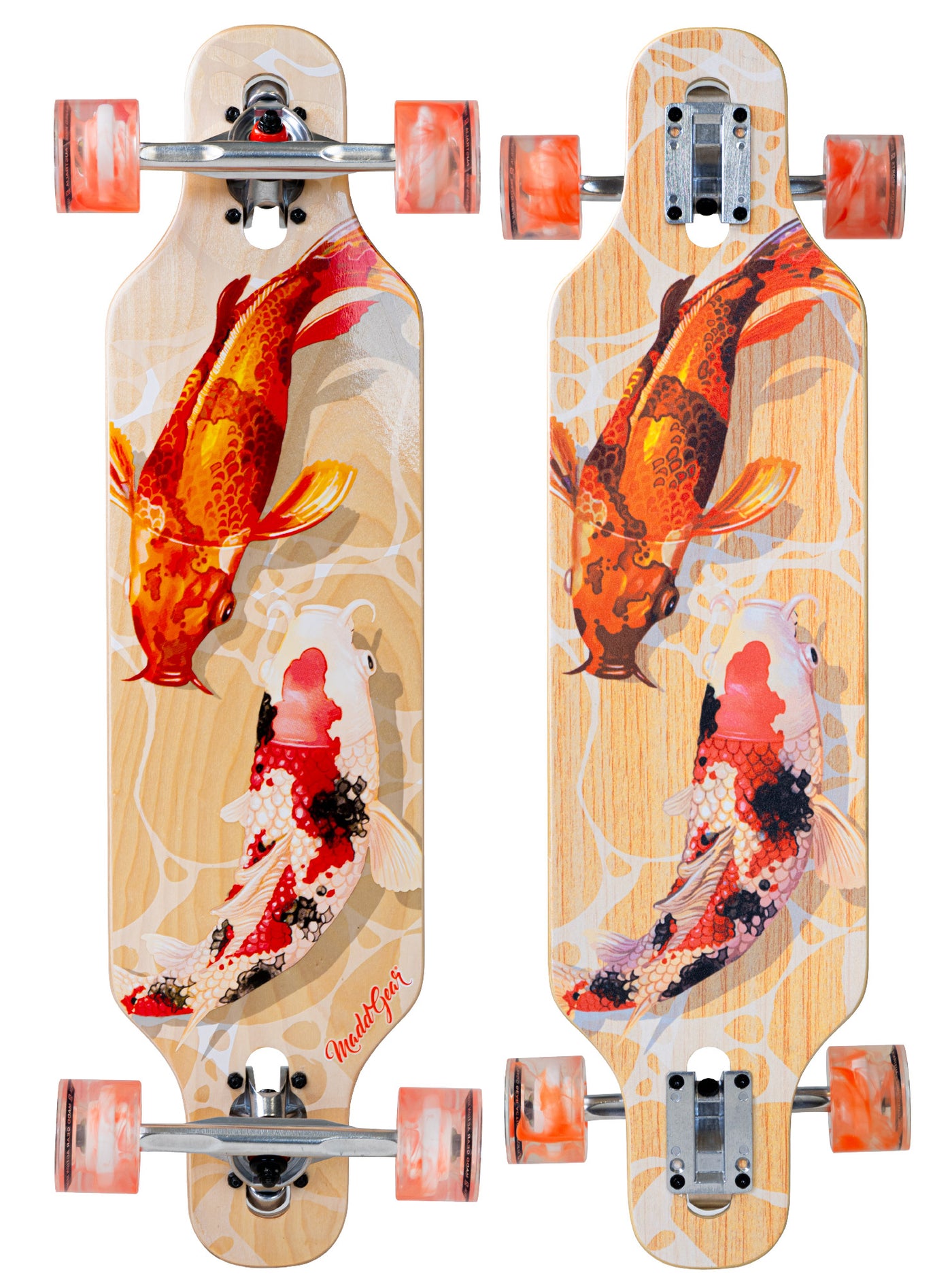 madd gear mad dropthrough drop through longboard skateboard complete 31 inch koi fish