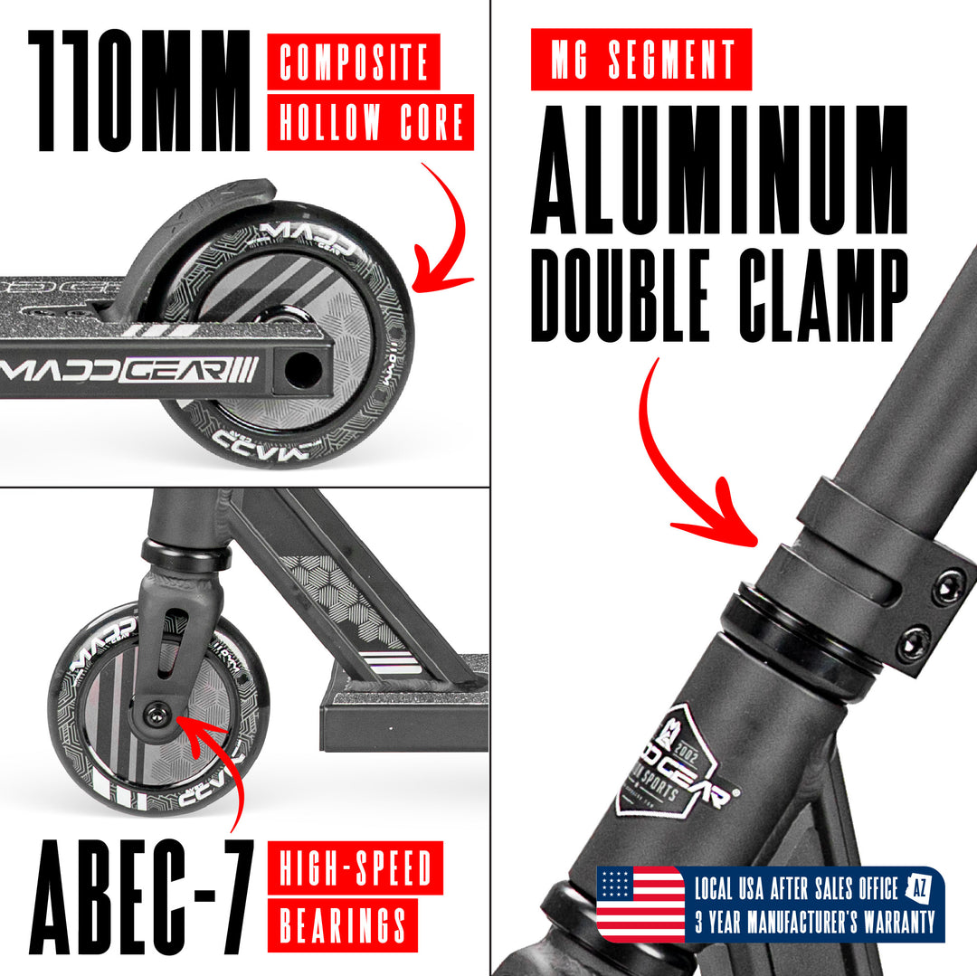 Madd Gear MG3 Zen Pro Stunt Scooter for Kids 8 - 12 – Lightweight Dura