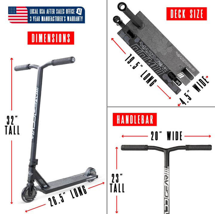 Madd Gear MG3 Zen Pro Scooter- Black / Black
