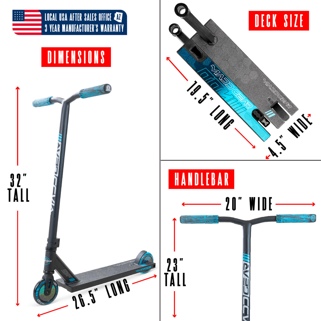 海攻　MADAILIMIDED M-300 Madd Gear MG3 Zen Pro Scooter - Black / Blue