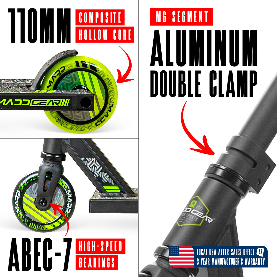 Madd Gear MG3 Zen Pro Stunt Scooter for Kids 8 - 12 – Lightweight Dura