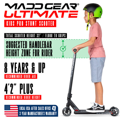 Madd Gear MGP Carve Elite Razor Stunt Trick Scooter Kick MGP Kids Black Skate Park Children