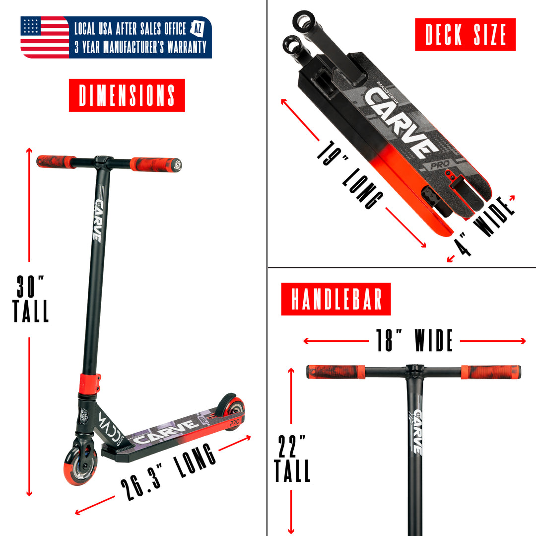 Madd Gear Carve Pro Trick Scooter - Black Red