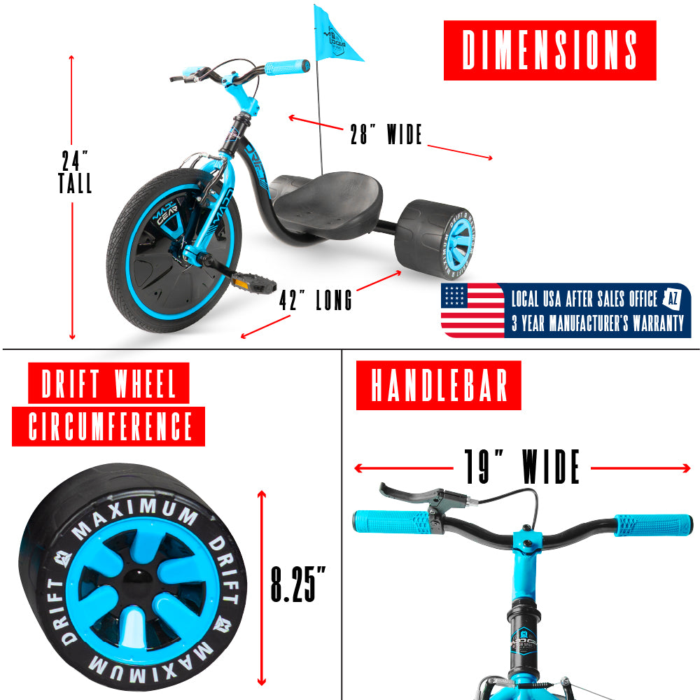 madd gear big wheel drift trike huffy green machine for girls mad drifter tricycle black blue unisex girls boys