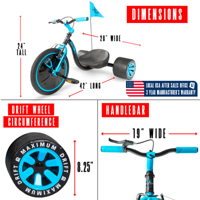 madd gear big wheel drift trike huffy green machine for girls mad drifter tricycle black blue unisex girls boys