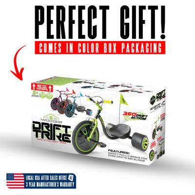 great gift birthday christmas 5 year old color box packaging madd gear big wheel huffy green machine tricycle