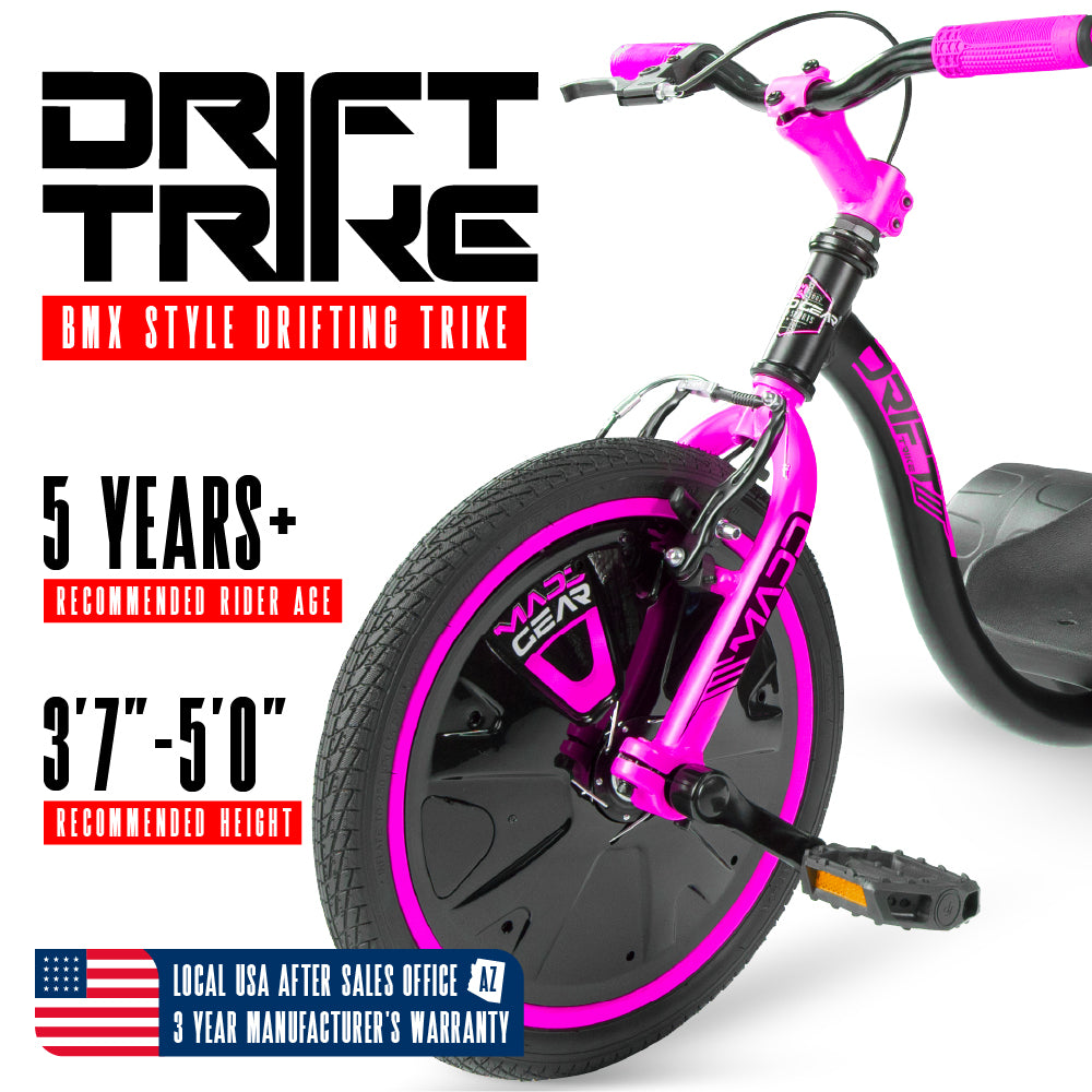 Madd Gear Drift Trike Black Pink | Pro Stunt Drift Bike