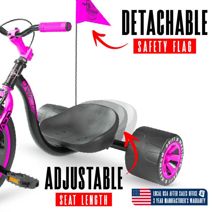 Madd Gear Drift Trike Black Pink | Pro Stunt Drift Bike