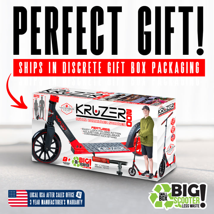 Madd Gear Kruzer 200 Folding Commuter Scooter - Red
