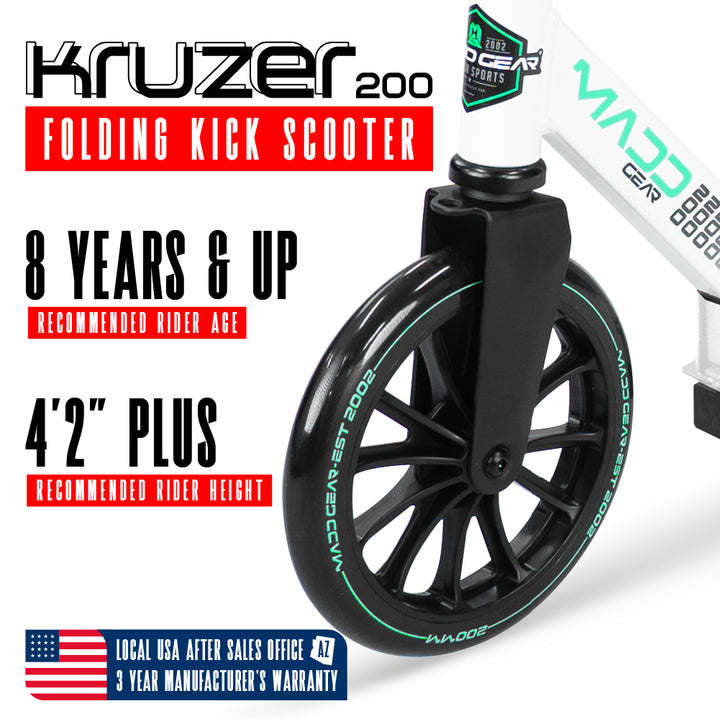 Madd Gear Kruzer 200 Folding Commuter Scooter - Teal