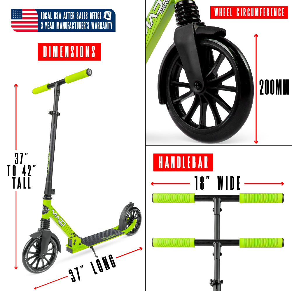 Kick Scooter with Suspension for Adults and Teens – 200mm Wheels