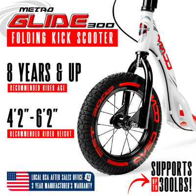 Madd Gear Bird Commuter Razor flashback Metro Glide 300 Scooter white red adults