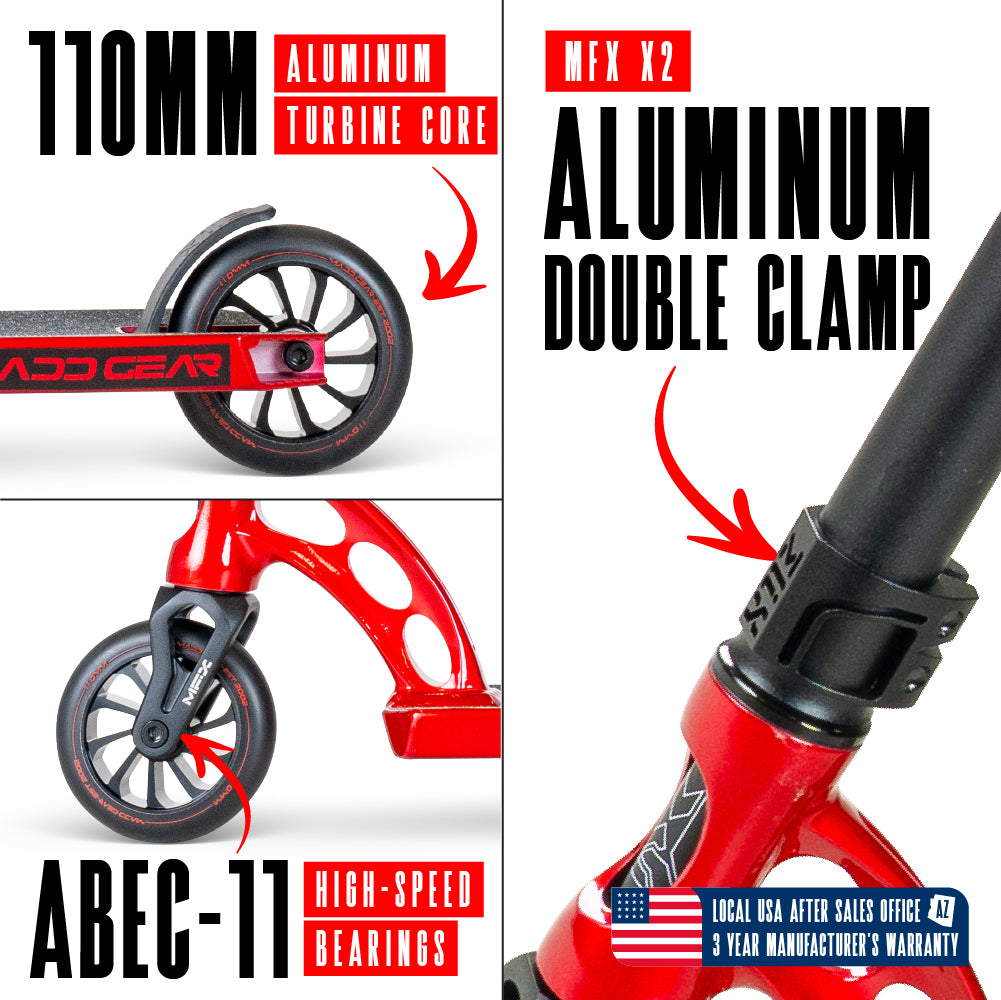 MGP Madd Gear Pro Stunt Trick MGO Origin 500 Scooter Red Kids Teens Razor Skate Park Lightweight