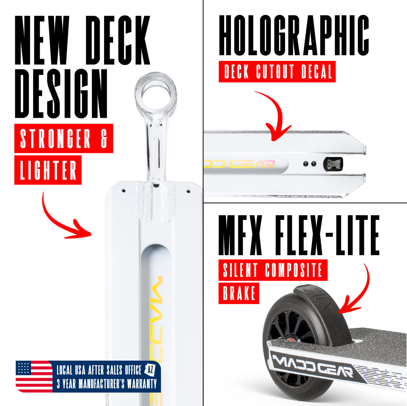 Madd Gear Madgear Origin 500 MGO Pro Scooter Trick Stunt White Kids Boys Girls Skate Park