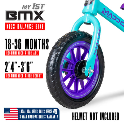 MGP Madd Gear Balance Bike My 1st BMX Trainer Strider Running Teal Purple Children