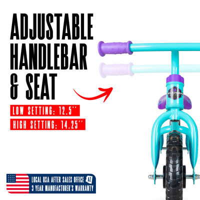 Madd Gear Madgear Strider Trainer Balance Bike Toddler Kids Height Adjustable Handlebar Seat Teal Purple