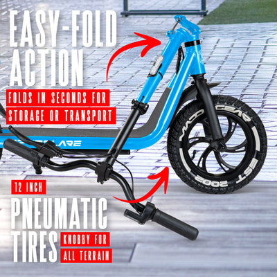 Madd Gear Commute Electric Pendolare 300 Scooter Jetson Teens Adults Blue Foldable Pneumatic Tires