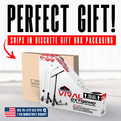 Viral Extreme Pro Scooter - Black Shadow, featuring a sturdy handlebar and smooth wheels, ideal for skatepark stunts and trick riding.