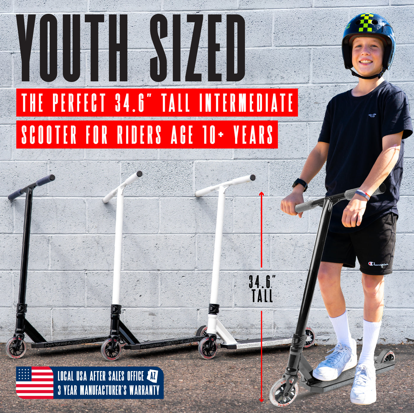 Viral Extreme Pro Scooter - Black Shadow, featuring a sturdy handlebar, a smooth wheel, and durable design for stunt riding at skateparks.