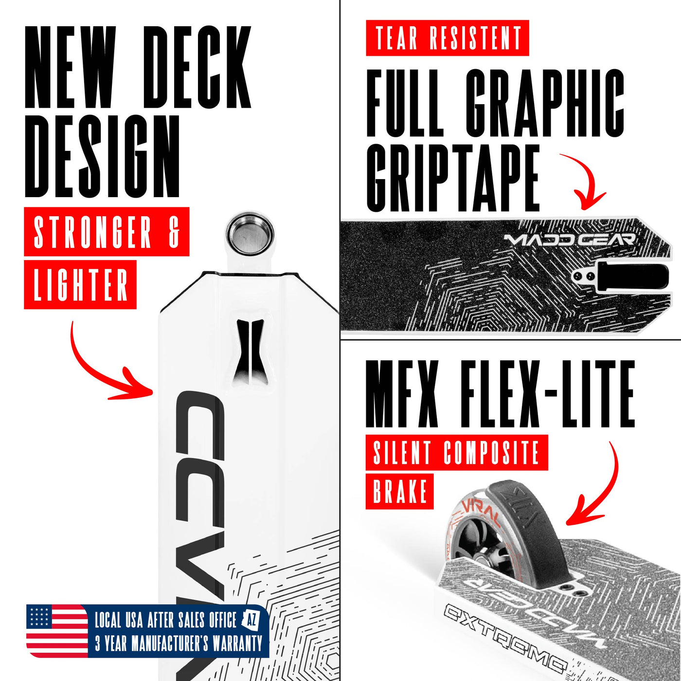 Viral Extreme Pro Scooter - Bright White, featuring a sturdy one-piece aluminum handlebar and 110mm alloy wheels, ideal for skatepark stunts and tricks.