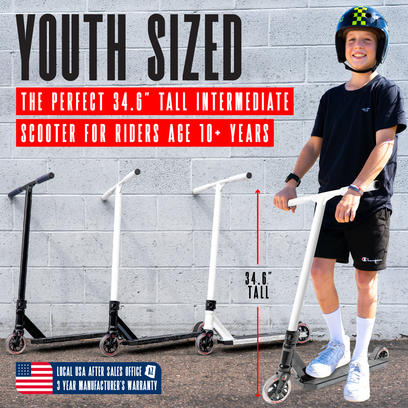 Viral Extreme Pro Scooter - Yin Yang White Black, featuring a sturdy handlebar, a smooth wheel, and durable design for stunt riding at skateparks.