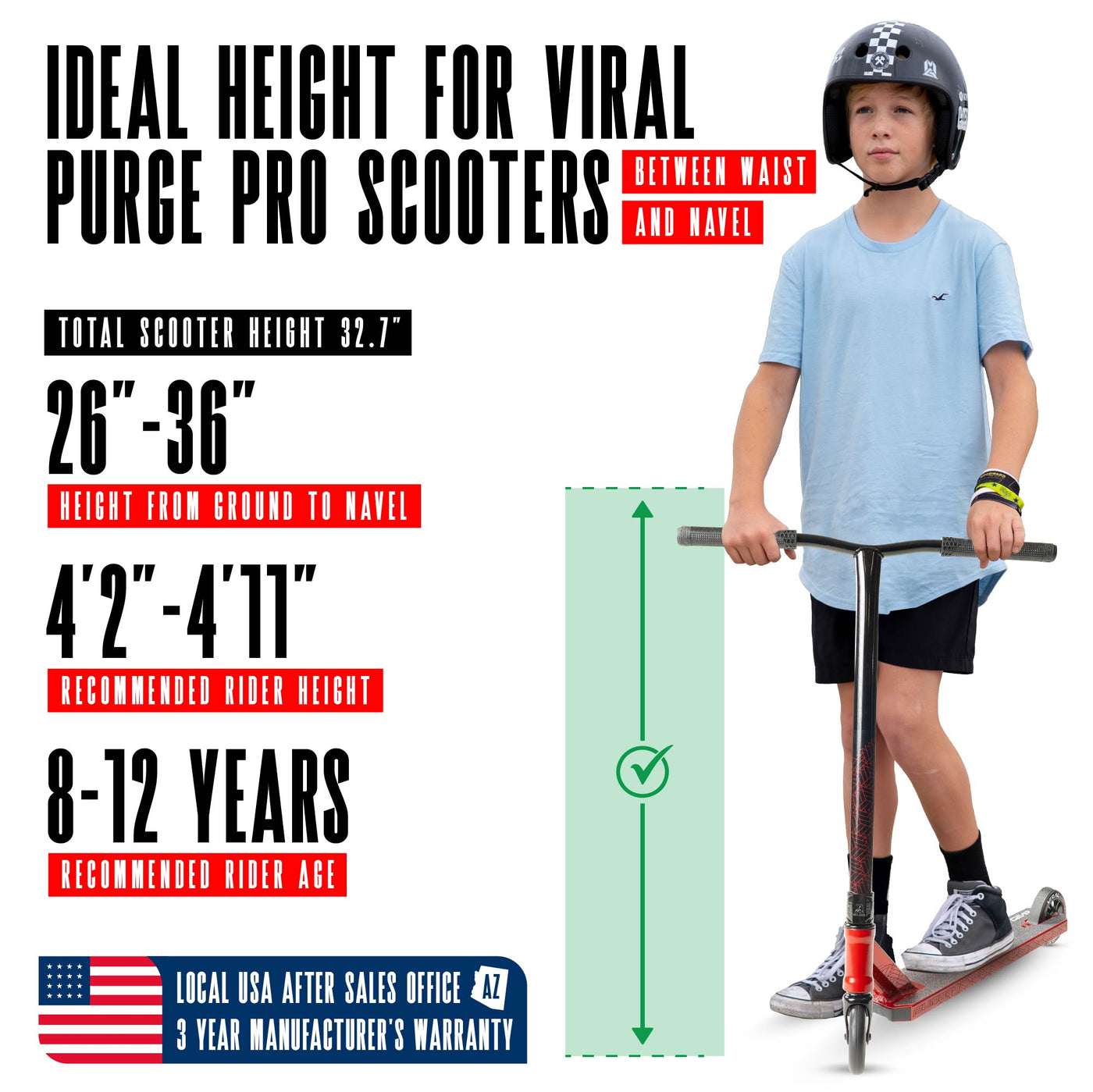 Viral Purge Pro Scooter - Cherry Red Black with sturdy handlebars and durable wheels, designed for stunt riding at skateparks. Ideal for young riders honing their skills.