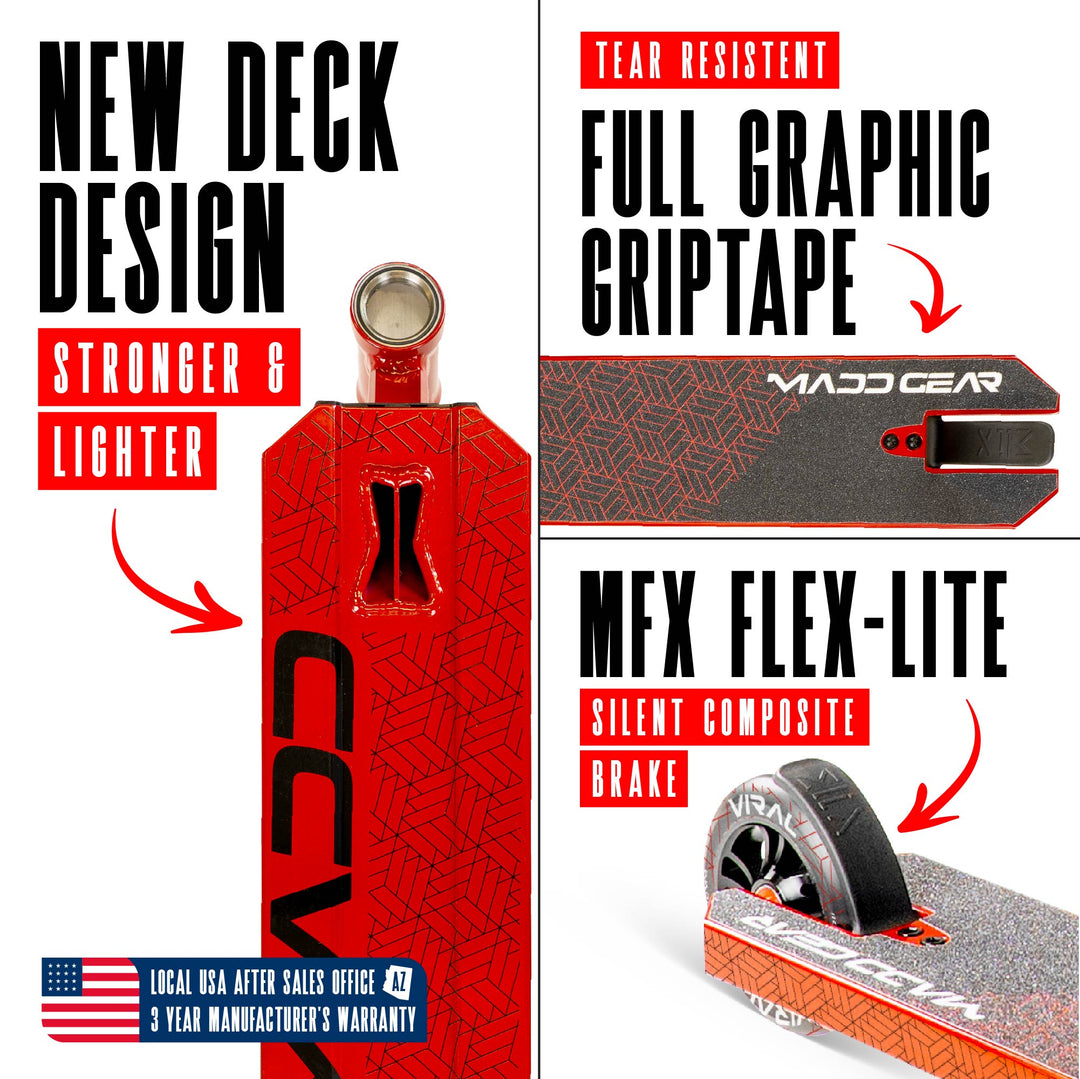 Freestyle Stunt Scooter for Kids & Teens – 110mm Alloy Core Wheels