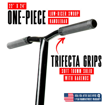 Viral Purge Pro Scooter - Jade Black Green; features a durable aluminum deck, aluminum handlebar, and 110mm wheels, ideal for skatepark stunts and tricks.