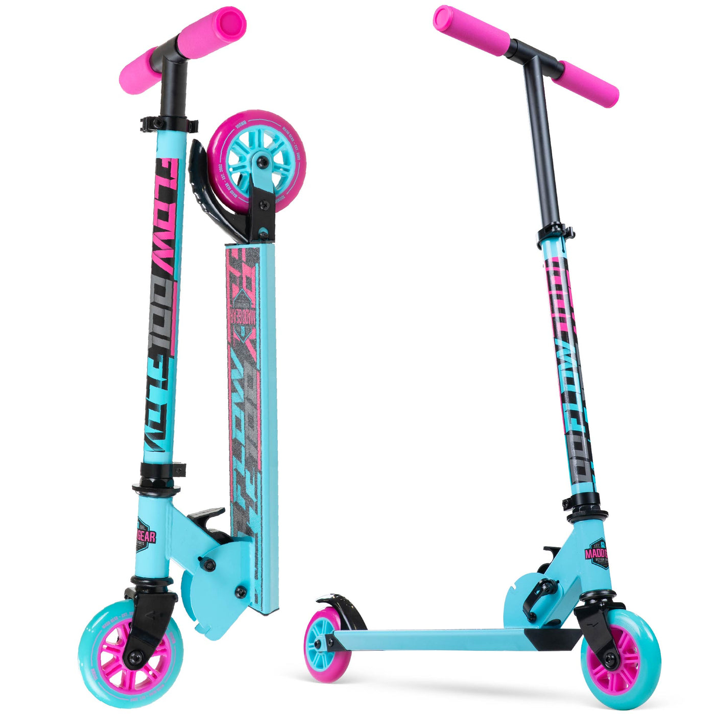 Madd Gear Carve 100 Folding Kick Scooter - Pink Teal