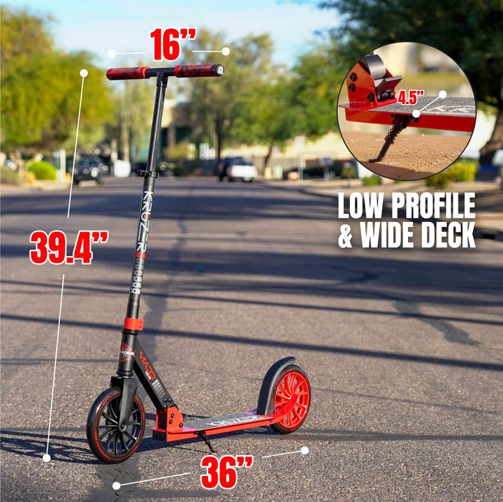 Kruzer 200 Folding Commuter Scooter - Red – Madd Gear
