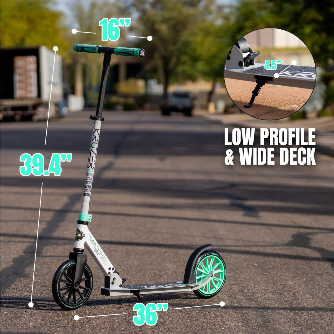 Madd Gear Kruzer 200 Folding Commuter Scooter - Teal