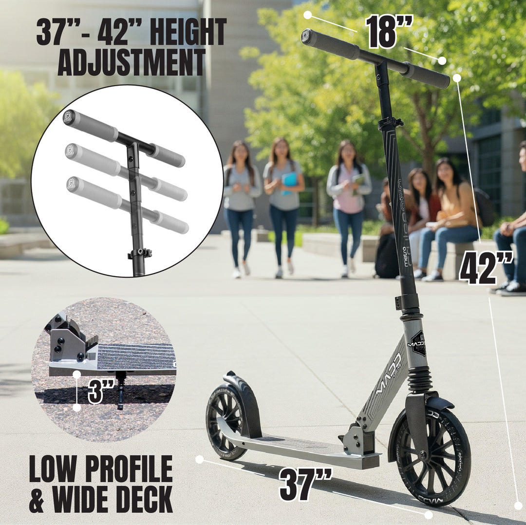Metro City 250 Folding Scooter - Grey / Black – Madd Gear