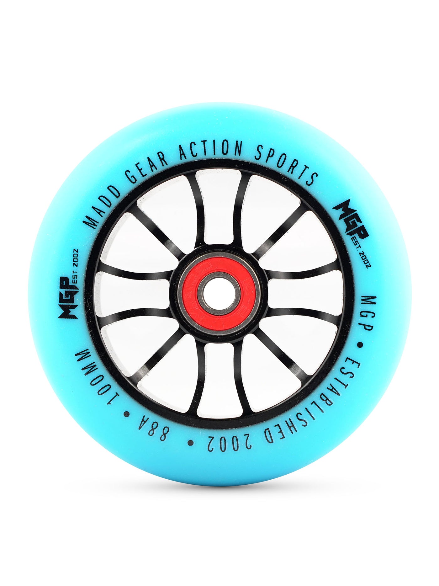mfx madd gear mgp pro scooter wheel stunt trick alloy metal core replacement abec-9 blue black
